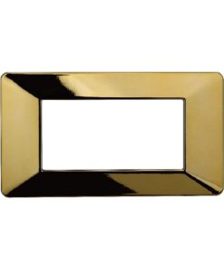 Placca Plastica Serie Starlight 4P Colore Oro Lucido Compatibile Con Vimar Plana