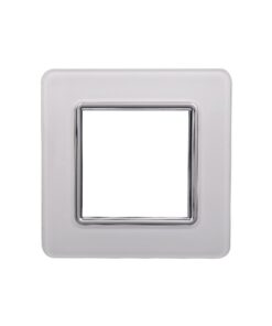 Placca In Vetro Serie Starlight 2P Colore Bianco Compatibile Con Vimar Plana
