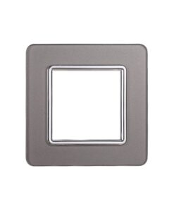 Placca In Vetro Serie Starlight 2P Colore Silver Compatibile Con Vimar Plana