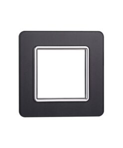 Placca In Vetro Serie Starlight 2P Colore Acciaio Scuro Compatibile Con Vimar Plana
