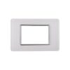 Placca In Vetro Serie Starlight 3P Colore Bianco Compatibile Con Vimar Plana
