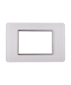 Placca In Vetro Serie Starlight 3P Colore Bianco Compatibile Con Vimar Plana