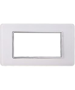 Placca In Vetro Serie Starlight 4P Colore Bianco Compatibile Con Vimar Plana