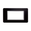 Placca In Vetro Serie Starlight 4P Colore Nero Compatibile Con Vimar Plana