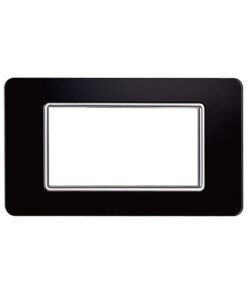 Placca In Vetro Serie Starlight 4P Colore Nero Compatibile Con Vimar Plana
