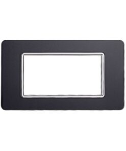Placca In Vetro Serie Starlight 4P Colore Acciaio Scuro Compatibile Con Vimar Plana