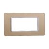 Placca In Vetro Serie Starlight 4P Colore Oro Compatibile Con Vimar Plana