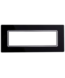 Placca In Vetro Serie Starlight 7P Colore Nero Compatibile Con Vimar Plana