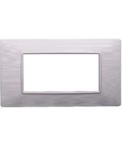 Placca Plastica Serie Starlight 4P Colore Bianco Satinato Compatibile Con Vimar Plana