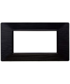 Placca Plastica Serie Starlight 4P Colore Nero Satinato Compatibile Con Vimar Plana
