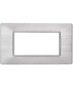 Placca Plastica Serie Starlight 4P Colore Silver Satinato Compatibile Con Vimar Plana