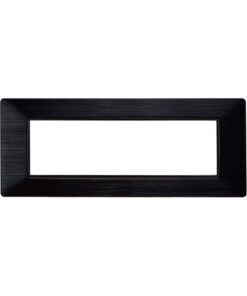 Placca Plastica Serie Starlight 7P Colore Nero Satinato Compatibile Con Vimar Plana