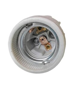 2 Pezzi Portalampade E27 Ceramica Porcellana con Viti per Fili e Gancio in Ferro per Cantieri