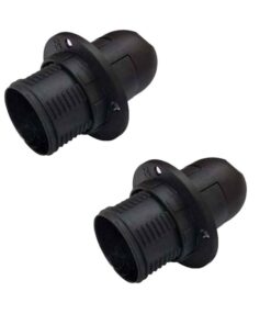 2 Pezzi Portalampade E14, Portalampada in Termoplastico Nero Con Ghiera