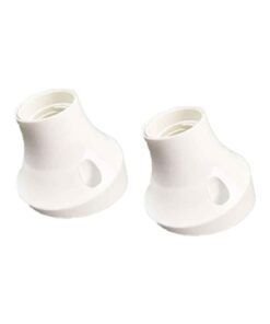 2 Pezzi Portalampade E27 da Parete con Base Inclinata in Termoplastico Bianco