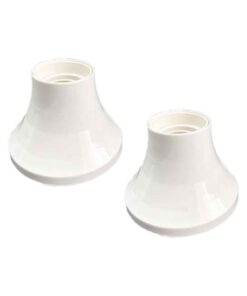 2 Pezzi Portalampade E27 da Parete con Base Dritta in Termoplastico Bianco