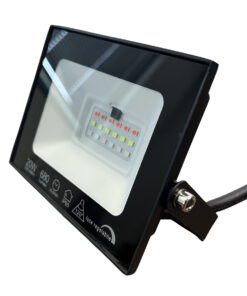 Faro Led Flood Slim RGB Con Telecomando 20W 680 Lumen RGB AC 220V 50Hz Nero IP65