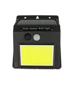 Luce Led COB Da Parete Con Pannello Solare Sensore Movimento e Crepuscolare 0,65W IP65 Nero Esterno per Giardino