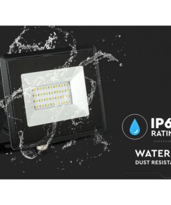 Faro Led Flood Light 20W Carcassa Nera IP65 Caldo 3000K Super Slim SKU-215946