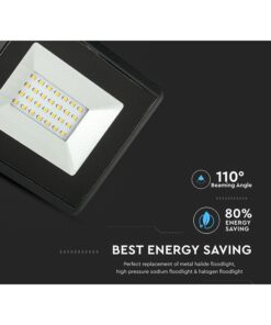 Faro Led Flood Light 20W Carcassa Nera IP65 Caldo 3000K Super Slim SKU-215946