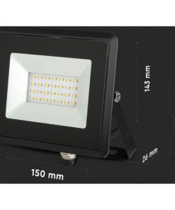 Faro Led Flood Light 20W Carcassa Nera IP65 Freddo 6400K Super Slim SKU-215948