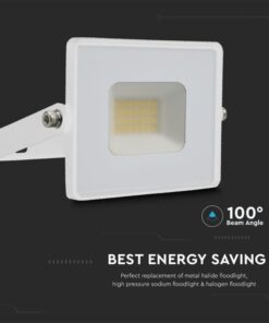 Faro Led Flood Light 20W 1620lm IP65 Slim 121X114X26mm Carcassa Bianca Luce 6500K SKU-215951