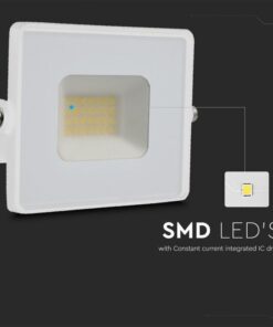 Faro Led Flood Light 20W 1620lm IP65 Slim 121X114X26mm Carcassa Bianca Luce 6500K SKU-215951