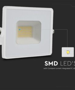 Faro Led Flood Light 20W 1620lm IP65 Slim 121X114X26mm Carcassa Bianca Luce 4000K SKU-215950