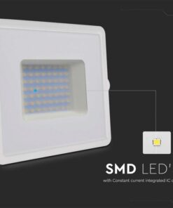 Faro Led Flood Light 50W 4300lm IP65 Slim 198X167X28mm Carcassa Bianca Luce 6500K SKU-215963