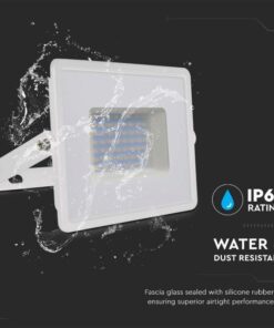 Faro Led Flood Light 50W 4300lm IP65 Slim 198X167X28mm Carcassa Bianca Luce 6500K SKU-215963