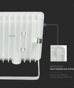 Faro Led Flood Light 50W 4300lm IP65 Slim 198X167X28mm Carcassa Bianca Luce 6500K SKU-215963