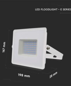 Faro Led Flood Light 50W 4300lm IP65 Slim 198X167X28mm Carcassa Bianca Luce 6500K SKU-215963