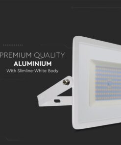 Faro Led Flood Light 100W 8700lm IP65 Slim 261X217X32mm Carcassa Bianca Luce 6500K SKU-215969