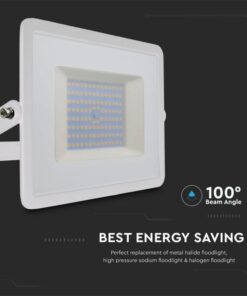 Faro Led Flood Light 100W 8700lm IP65 Slim 261X217X32mm Carcassa Bianca Luce 6500K SKU-215969