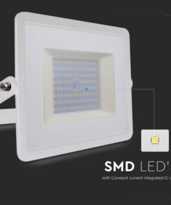 Faro Led Flood Light 100W 8700lm IP65 Slim 261X217X32mm Carcassa Bianca Luce 4000K SKU-215968