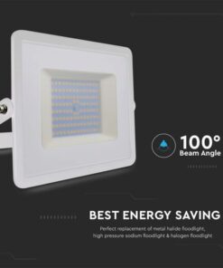 Faro Led Flood Light 100W 8700lm IP65 Slim 261X217X32mm Carcassa Bianca Luce 4000K SKU-215968