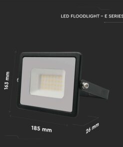 Faro Led Flood Light 30W 2510lm IP65 Slim 158X137X32mm Carcassa Nera Luce 6500K SKU-215954