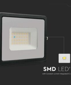 Faro Led Flood Light 30W 2510lm IP65 Slim 158X137X32mm Carcassa Nera Luce 4000K SKU-215953