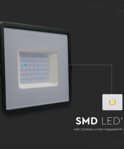 Faro Led Flood Light 50W 4300lm IP65 Slim 198X167X28mm Carcassa Nera Luce 4000K SKU-215959