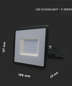 Faro Led Flood Light 50W 4300lm IP65 Slim 198X167X28mm Carcassa Nera Luce 4000K SKU-215959