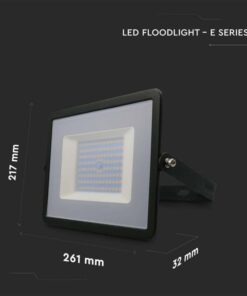 Faro Led Flood Light 100W 8700lm IP65 Slim 261X217X32mm Carcassa Nera Luce 6500K SKU-215966