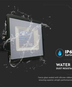 Faro Led Flood Light 100W 8700lm IP65 Slim 261X217X32mm Carcassa Nera Luce 4000K SKU-215965