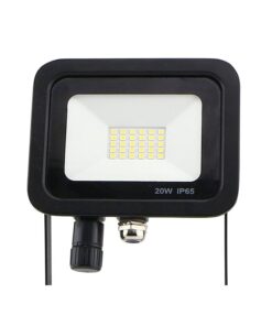 Faro Led Flood Light Slim 20W IP65 Bianco Neutro Carcassa Nera Sensore PIR Opzionale CL1918