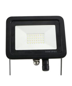 Faro Led Flood Light Slim 30W IP65 Bianco Neutro Carcassa Nera Sensore PIR Opzionale CL1918
