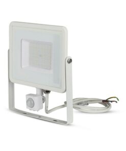 Alternative view of Faro Led Flood Light Slim 50W IP65 Neutro 4000K Carcassa Bianca con Sensore PIR di Movimento e Crepuscolare Chip Samsung SKU-467