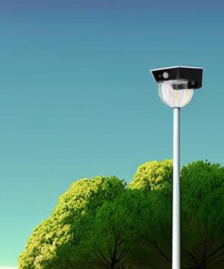 Faro Led Solare Da Parete 1,2W 120LM 3000K Rotondo Trasparente Interrrutore 3 Modalità