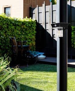 Faro Led Solare Da Parete 1,2W 120LM 3000K Rotondo Trasparente Interrrutore 3 Modalità