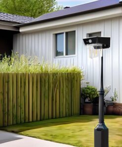 Faro Led Solare Da Parete 1,2W 120LM 3000K Rotondo Trasparente Interrrutore 3 Modalità