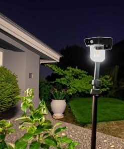 Faro Led Solare Da Parete 1,2W 120LM 3000K Rotondo Trasparente Interrrutore 3 Modalità
