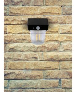 Faro Led Solare Da Parete 1,2W 120LM 3000K Rotondo Trasparente Interrrutore 3 Modalità